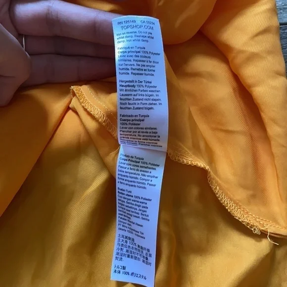 Topshop NWT Gold Orange Cowl Satin Slip On Midi Dress Size 8 - Picture 12 of 13